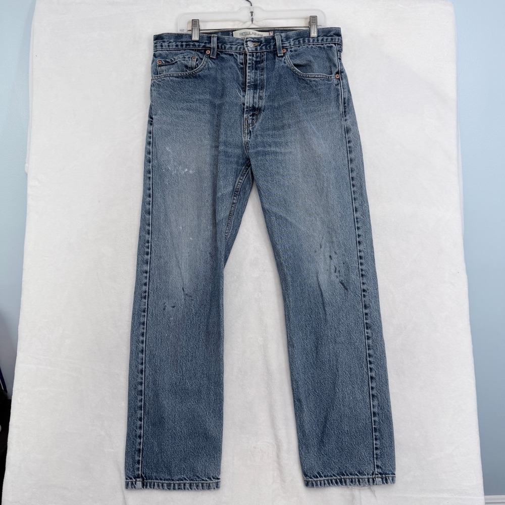 Levis 505 Jeans Mens 34x30 Blue Regular Fit Straigh Leg
